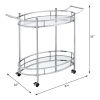 ACME Jinx Serving Cart, Clear Glass & Chrome Finish 98216