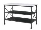 ACME Brahm Kitchen Island, White Cultured Stone & Gray Finish 98943