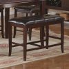 Simple Contemporary Counter Height 1pc Bench Brown Finish Dining Seating Cushion Kitchen Dining Room Faux Leather Seat