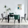 Dining chairs set of 2, Dark Green velvet Chair modern kitchen chair with metal leg