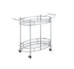 ACME Jinx Serving Cart, Clear Glass & Chrome Finish 98216