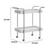 Storage Cart with 2 Tier Design and Metal Frame, White and Chrome