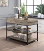 ACME Macaria Kitchen Island, Rustic Oak & Black Finish AC00403