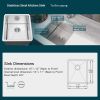Undermount Kitchen Sink;  16 Gauge Stainless Steel Wet Bar or Prep Sinks Single Bowl