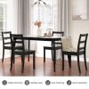 Set of 2 Modern Kitchen Dining Chairs with Solid Rubber Wood Structure