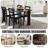 Set of 2 Modern Kitchen Dining Chairs with Solid Rubber Wood Structure